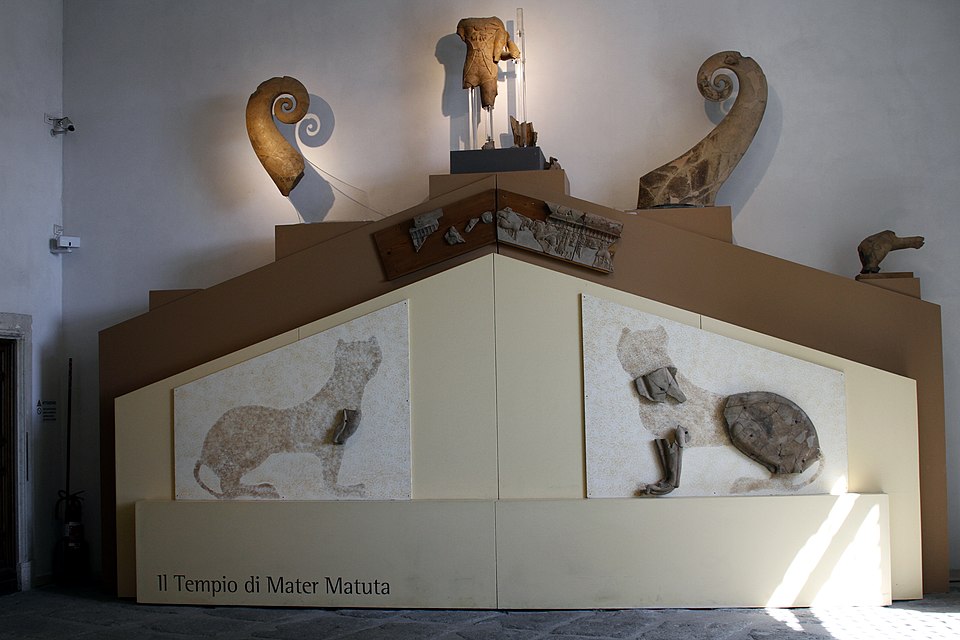 File:Temple of Mater Matuta ruins - Palazzo dei Conservatori - Musei Capitolini - Rome 2016.jpg